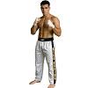 FIGHT-FIT - Pantalon de Kick-boxing / Satiné / Blanc