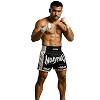 FIGHTERS - Shorts de boxe thai / Elite Pro Muay Thai / Noir-Blanc