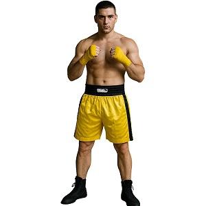 FIGHT-FIT - Short de Boxe / Jaune-Noir / XL