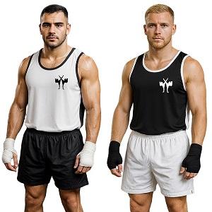 FIGHTERS - Maillot de Boxe / Reversable / Noir + Blanc / XL