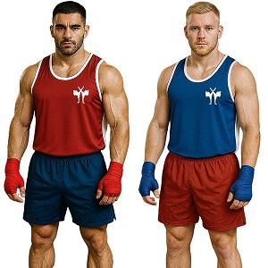 FIGHTERS - Maillot de Boxe / Reversable / Rouge + Bleu / XL