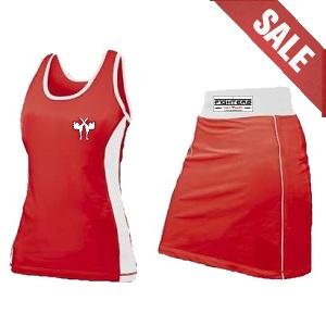 FIGHTERS - Vestido de boxeo para dama / Rojo-Blanco / Small