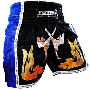 FIGHTERS - Thaibox Shorts / Elite Fighters / Schwarz-Blau / Large