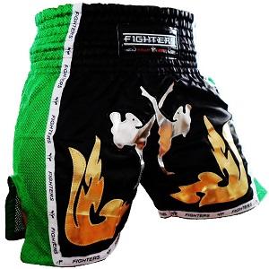 FIGHTERS - Thaibox Shorts / Elite Fighters / Schwarz-Grün / Medium