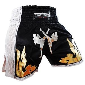 FIGHTERS - Thaibox Shorts / Elite Fighters / Schwarz-Weiss / Medium