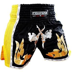 FIGHTERS - Thaibox Shorts / Elite Fighters / Schwarz-Gelb / Medium