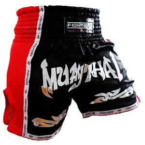 FIGHTERS - Thaibox Shorts / Elite Muay Thai / Schwarz-Rot / XL