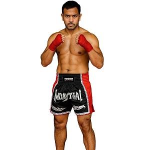 FIGHTERS - Shorts de boxe thai / Elite Muay Thai / Noir-Rouge / XL