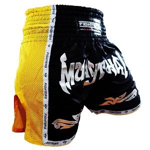 FIGHTERS - Thaibox Shorts / Elite Muay Thai / Schwarz-Gelb / XL