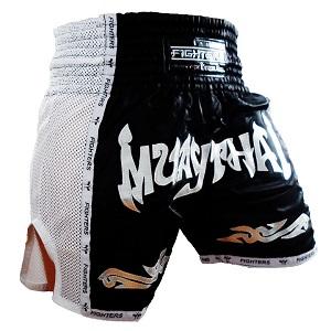 FIGHTERS - Thaibox Shorts / Elite Muay Thai / Schwarz-Weiss / XL