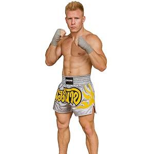 FIGHTERS - Shorts de Muay Thai / Argent-Gris / Small