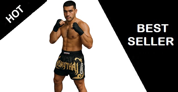 FIGHTERS - Muay Thai Shorts / Schwarz-Gold